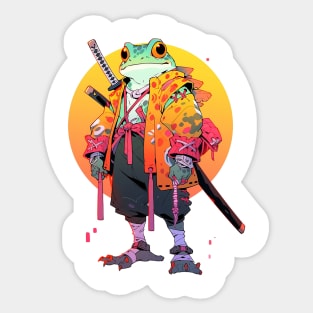 samurai frog Sticker